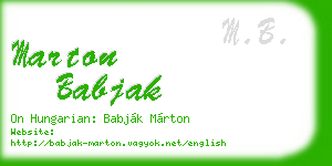 marton babjak business card