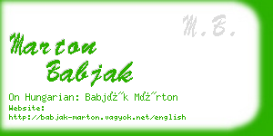 marton babjak business card